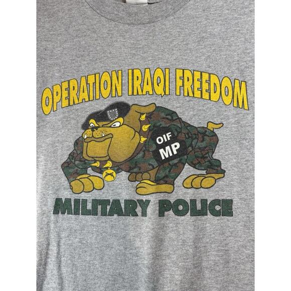 Delta Other - Operation Iraqi Freedom Vintage Tshirt Military Police Gray Medium Army